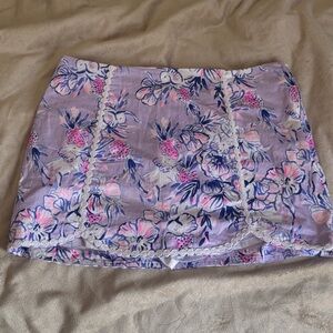 Lilly Pulitzer Floral Mini Skirt in Purple and Pink